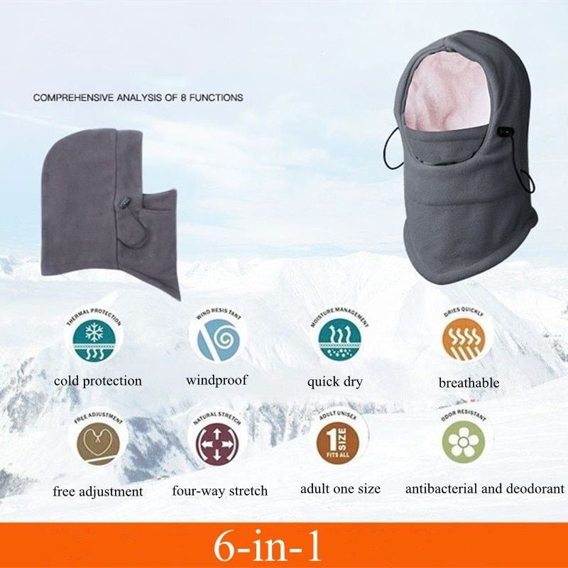 Winter Caps For Men Women Thermal Fleece Balaclava Face Mask Beanie Hats Hiking Scarves Motorcycle Cycling Ski Mask Neck Warmer Thicken Wine Red