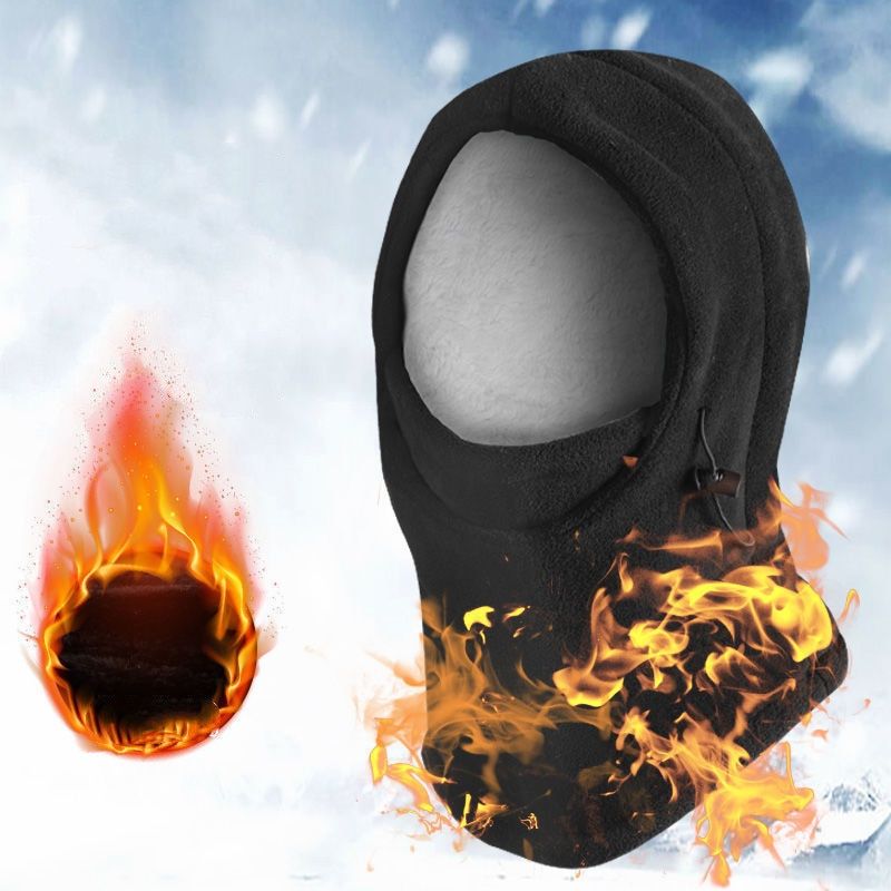 Winter Caps For Men Women Thermal Fleece Balaclava Face Mask Beanie Hats Hiking Scarves Motorcycle Cycling Ski Mask Neck Warmer Thicken Wine Red