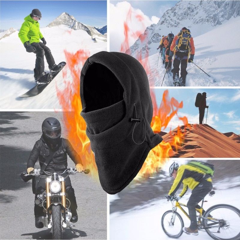 Winter Caps For Men Women Thermal Fleece Balaclava Face Mask Beanie Hats Hiking Scarves Motorcycle Cycling Ski Mask Neck Warmer Thicken Wine Red