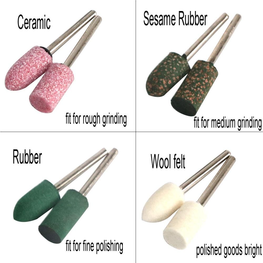 10pcs Wool Felt Ceramic Grinding Head Pointed Poli