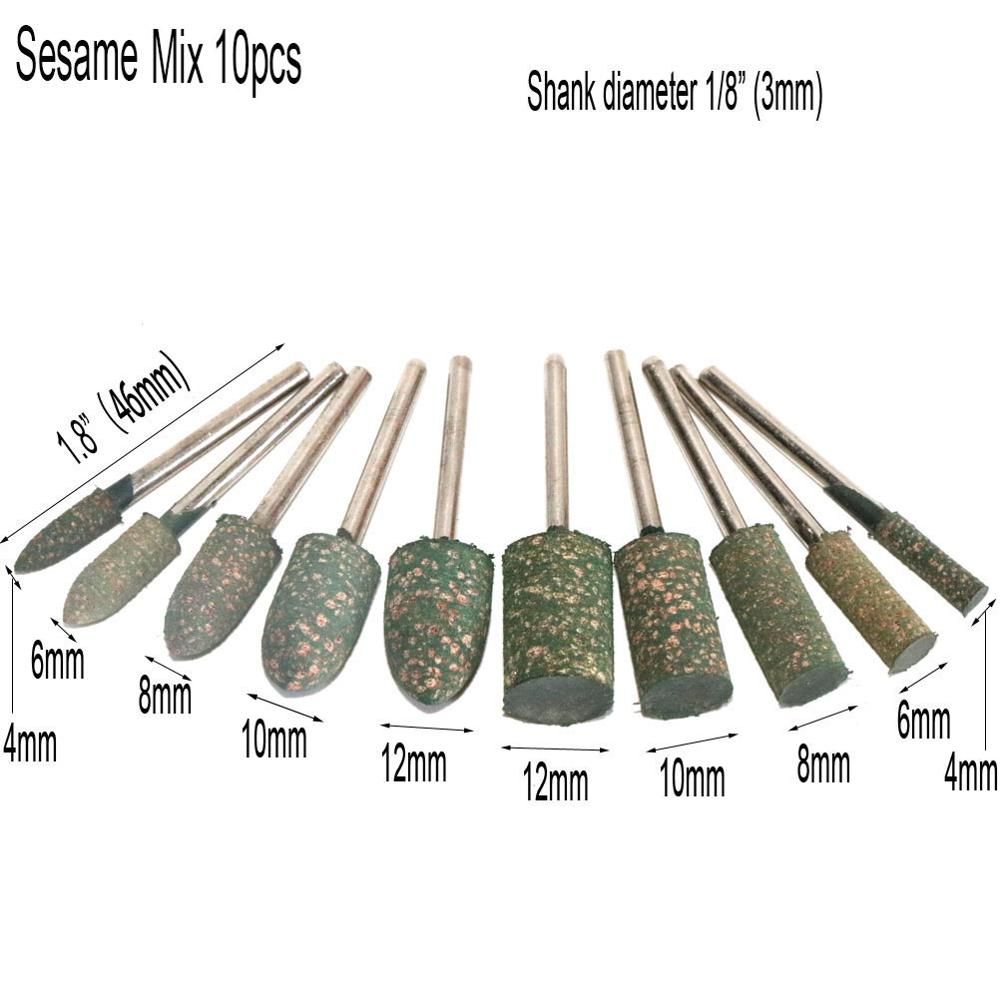 10pcs Wool Felt Ceramic Grinding Head Pointed Poli