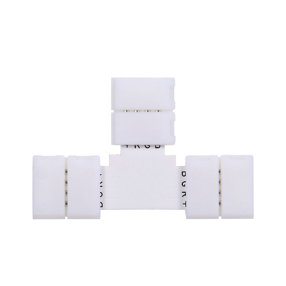 10 Pack White T Shape 4 Pins RGB LED Strip Connector Quick