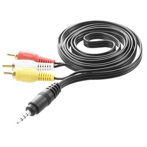 4.9ft 3.5mm Plug To 3 RCA Male Adapter AV