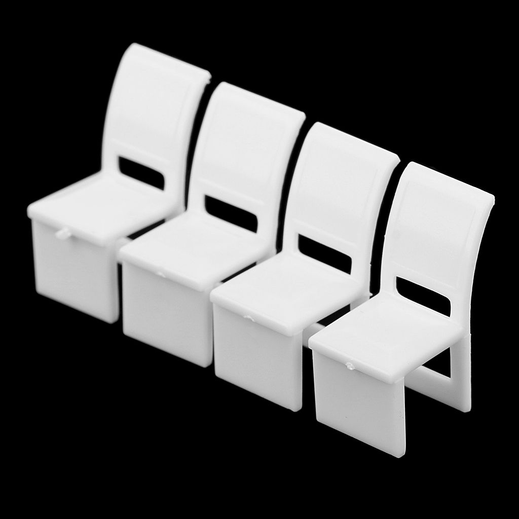 5pcs/Pack Miniature Plastic Table+Chair Model O OO For Dollhouse