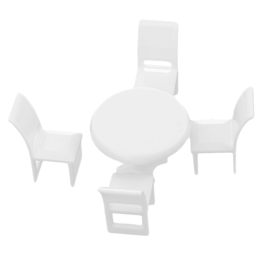 5pcs/Pack Miniature Plastic Table+Chair Model O OO For Dollhouse