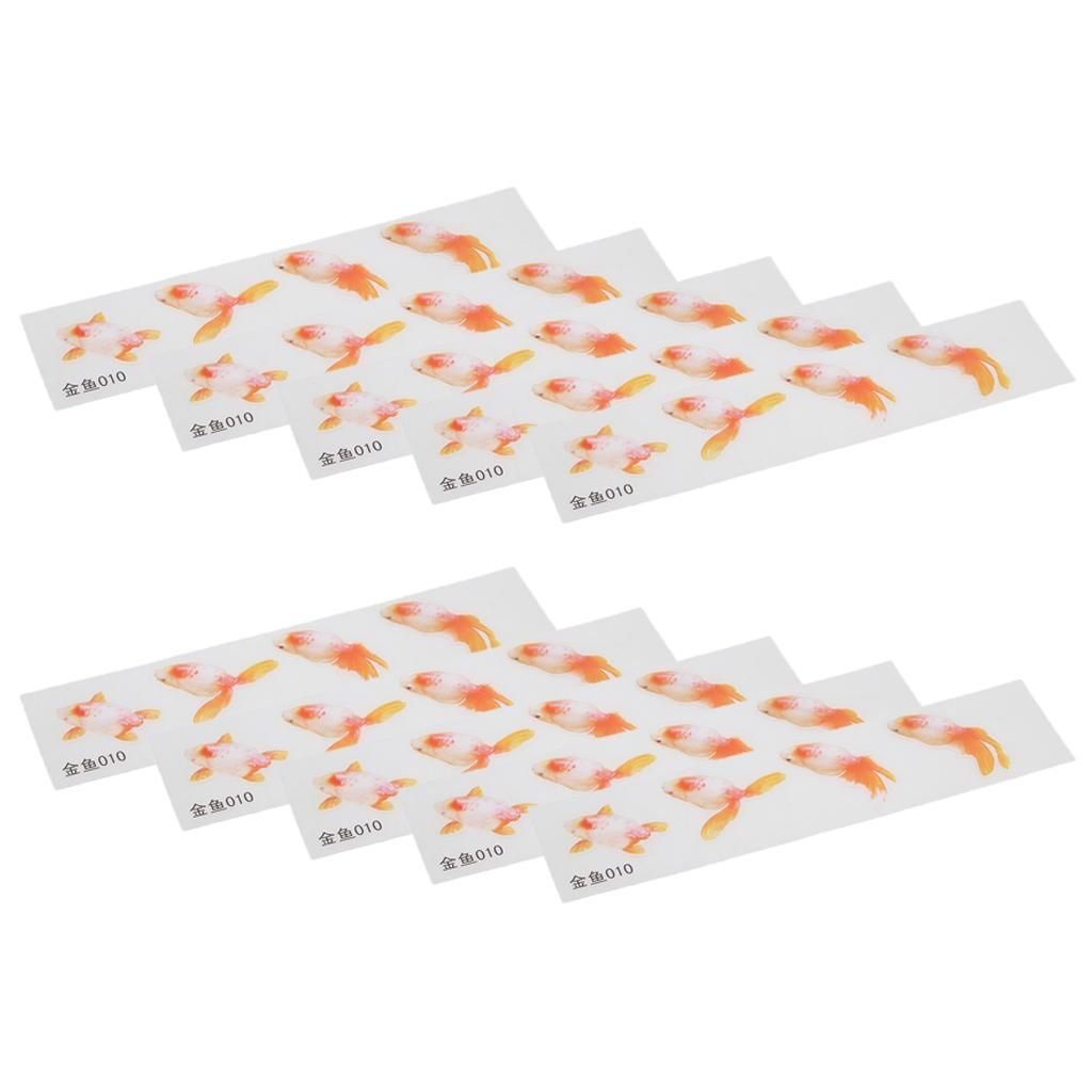 10Pcs 3D Transparent Film Sticker Resin Material