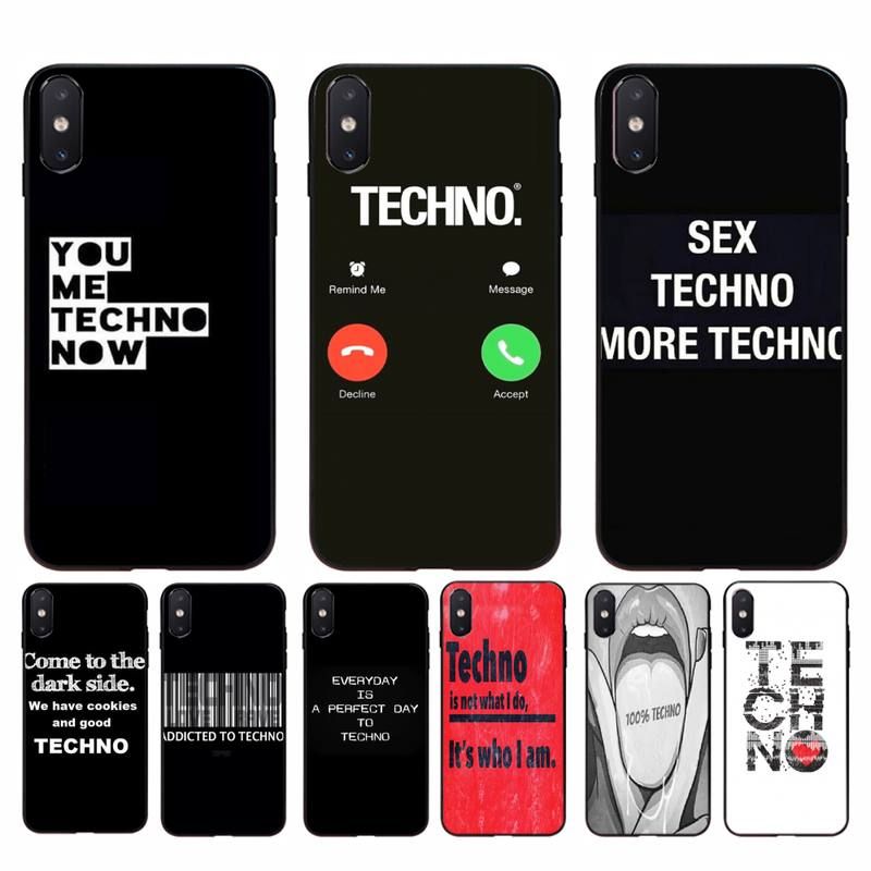 Yinuoda Techno Music Silicone Black Phone Case For Iphone 8
