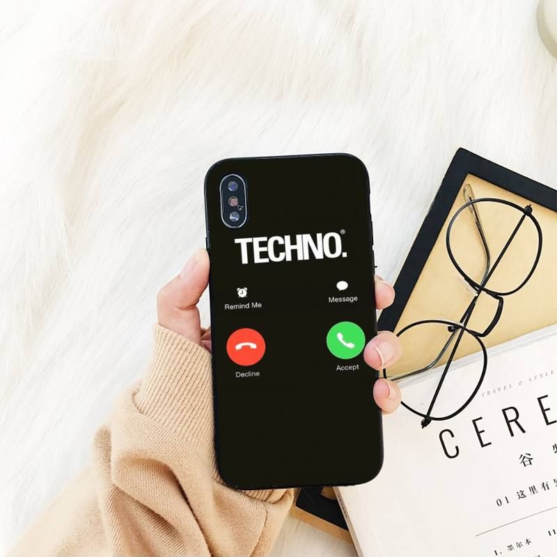 Yinuoda Techno Music Silicone Black Phone Case For Iphone 8