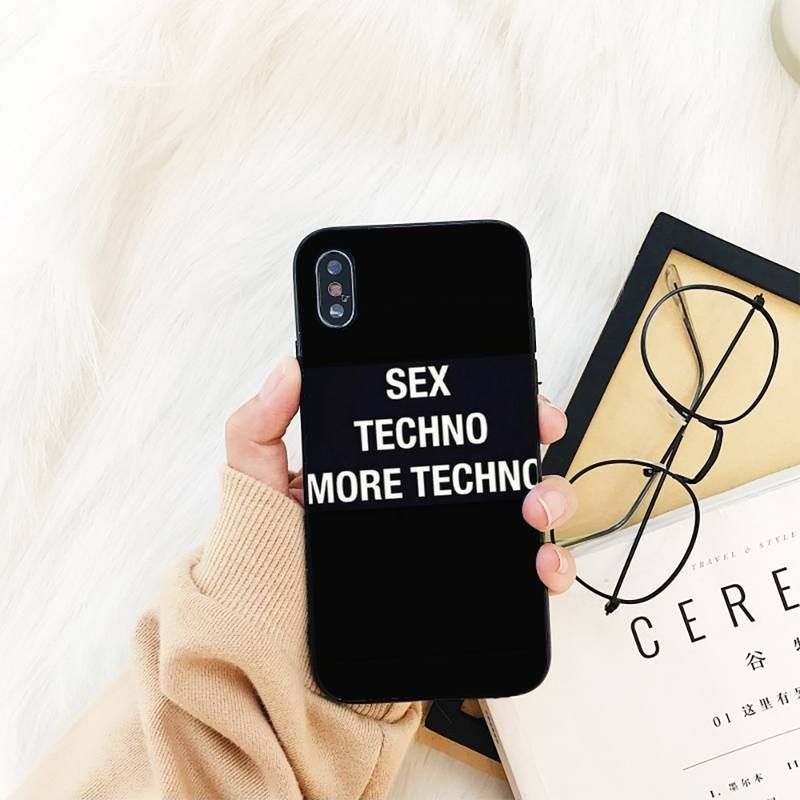 Yinuoda Techno Music Silicone Black Phone Case For Iphone 8