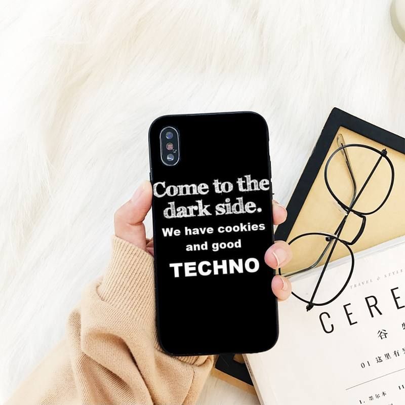 Yinuoda Techno Music Silicone Black Phone Case For Iphone 8