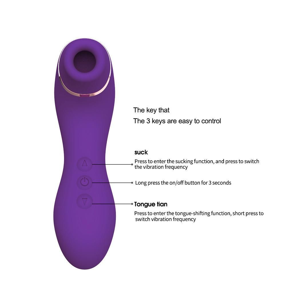 USB magnetic charging vibrating stick sucking 10 frequency tongue licking small sea lion dual-use mini female vibrating stick massager Little sea lion red naked bag