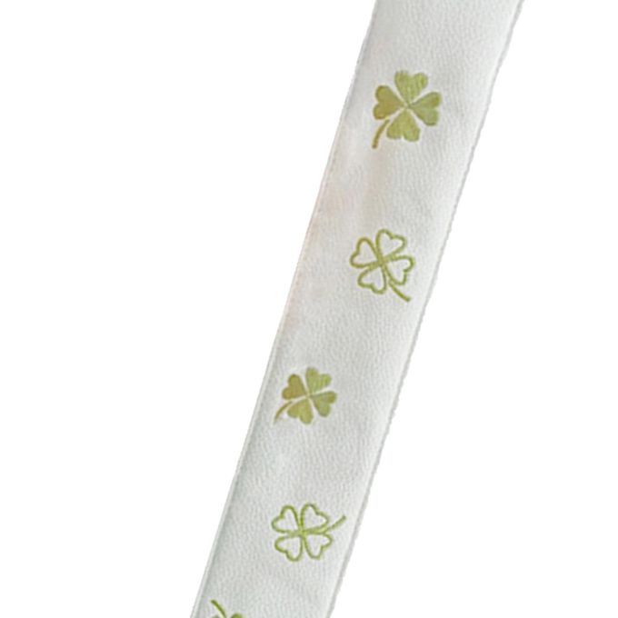 Golf Alignment Stick Covers Leather Four Clover White Four Leaf