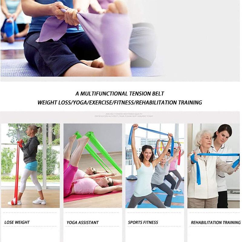 150cmx15cm Elastic Yoga Resistance Pilates Latex Stretch Band Training Rubber Loops Strap Exercise Fitness Bands Pull Rope Gym Sports Green
