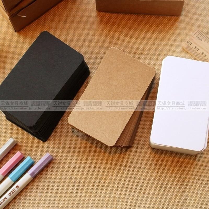 100Pcs Playing Card Blank Hard Paper Card Paper DIY Board Game Postcard Handmade Wallpaper Postcards Message White Card