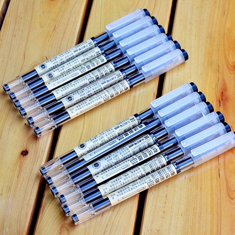 6 Pcs/lot Muji Style Pen 0.35mm Gel Pen Black Stationery