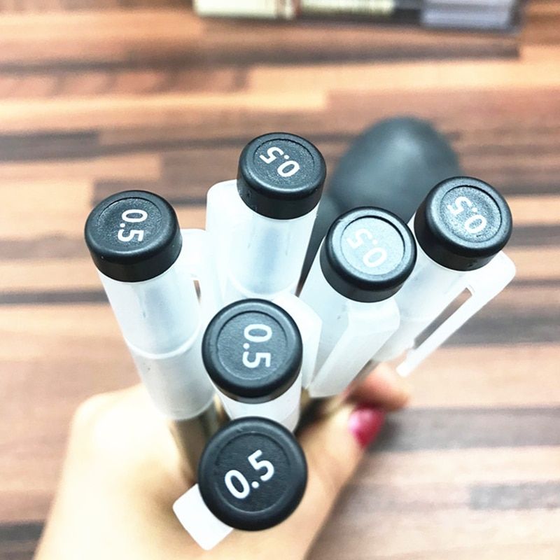 6 Pcs/lot Muji Style Pen 0.35mm Gel Pen Black Stationery