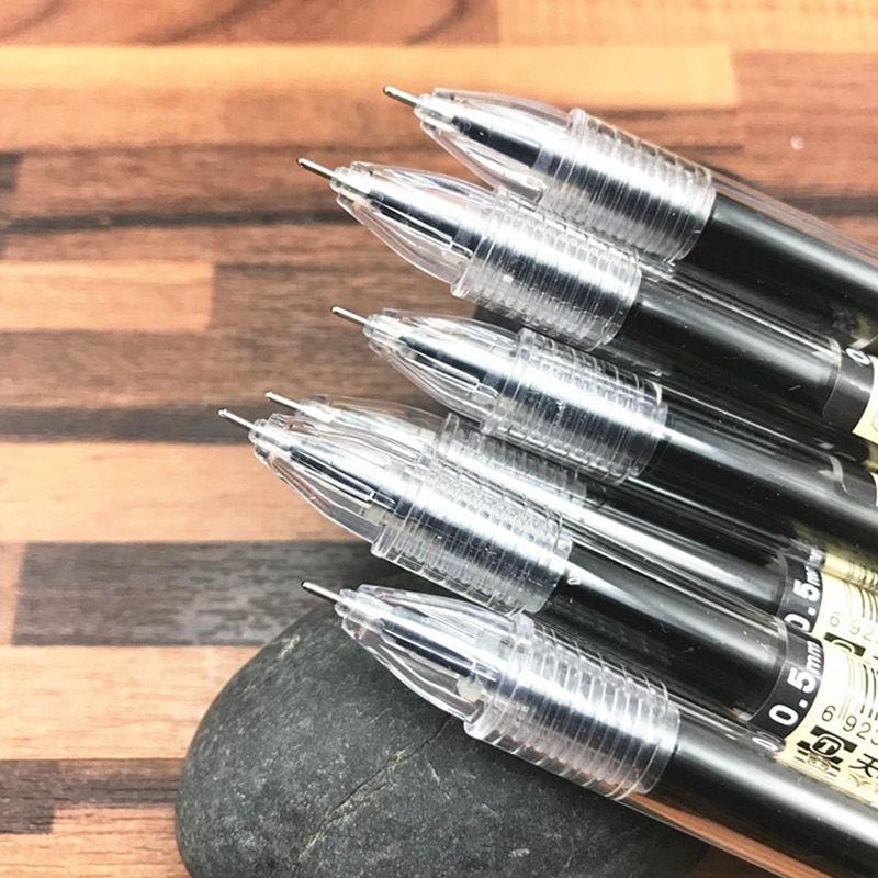 6 Pcs/lot Muji Style Pen 0.35mm Gel Pen Black Stationery