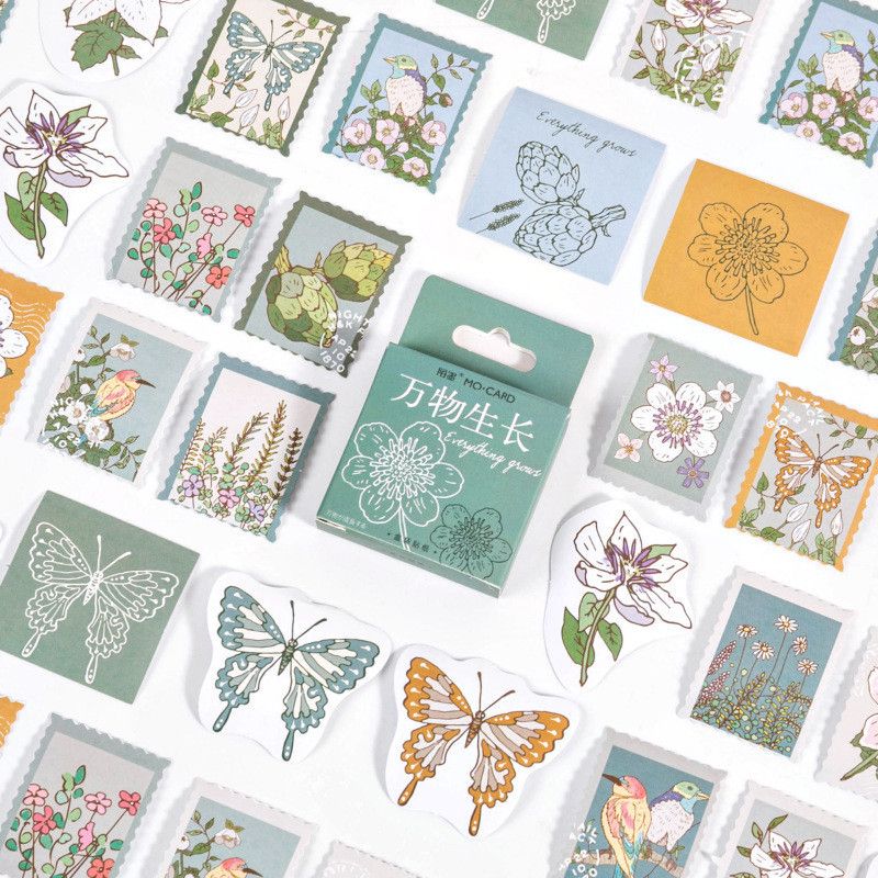 46PcsBox All Things Grow Diy Sticker Diary Birthday Card