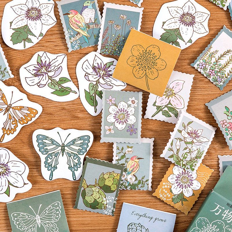 46PcsBox All Things Grow Diy Sticker Diary Birthday Card