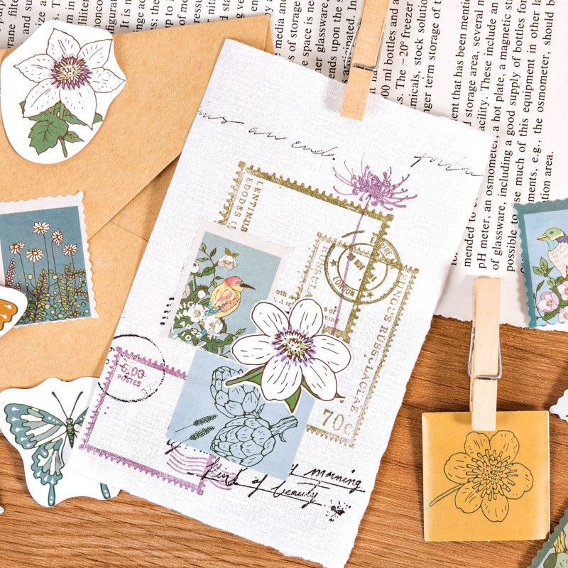 46PcsBox All Things Grow Diy Sticker Diary Birthday Card