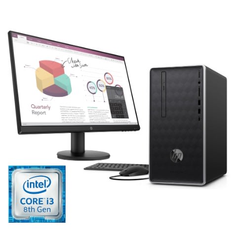 Pavilion 590 Pc- 8th Gen Intel® Core™ I3 8 GB RAM - 1TB HDD - Dvd + Hp 24 Monitor - Win 10