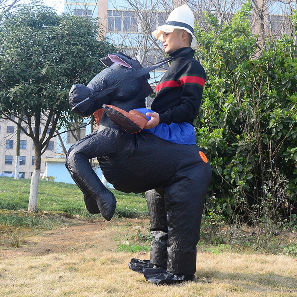 Inflatable Horse Costume Multifunctional Premium Inflatable Black