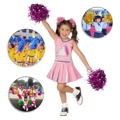 24Pcs Cheeeading Pom Poms Metallic Foil Cheer Pom