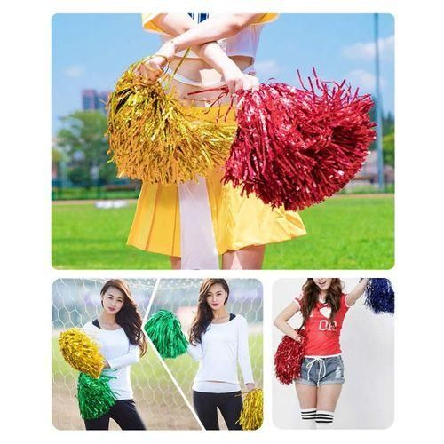 24Pcs Cheeeading Pom Poms Metallic Foil Cheer Pom
