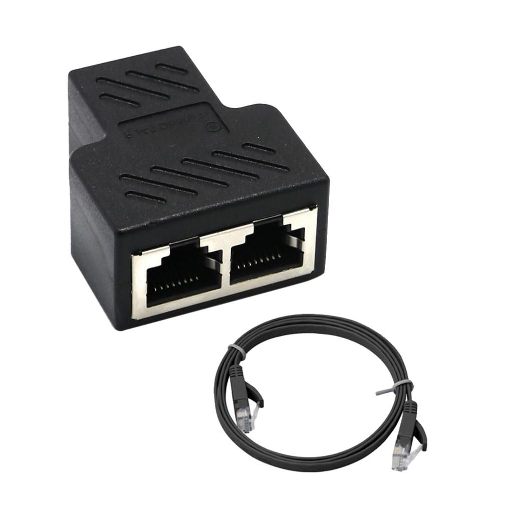 Splitter Adapter 1 To 2 Ways Dual Female Port CAT 6 LAN Ethernet Cable