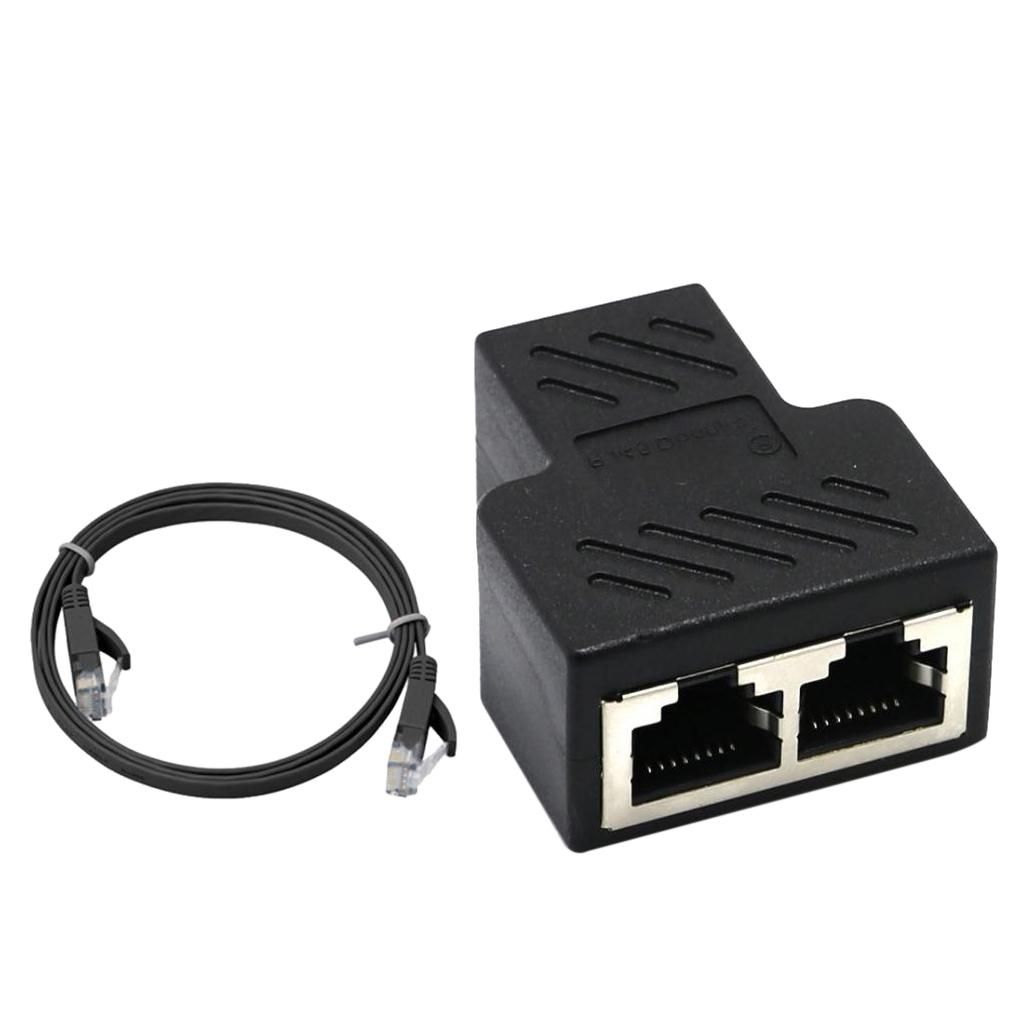 Splitter Adapter 1 To 2 Ways Dual Female Port CAT 6 LAN Ethernet Cable