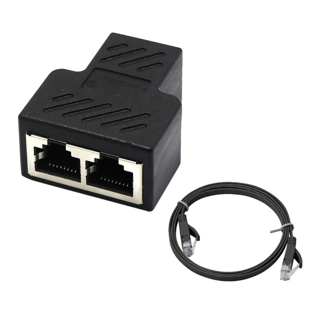 Splitter Adapter 1 To 2 Ways Dual Female Port CAT 6 LAN Ethernet Cable