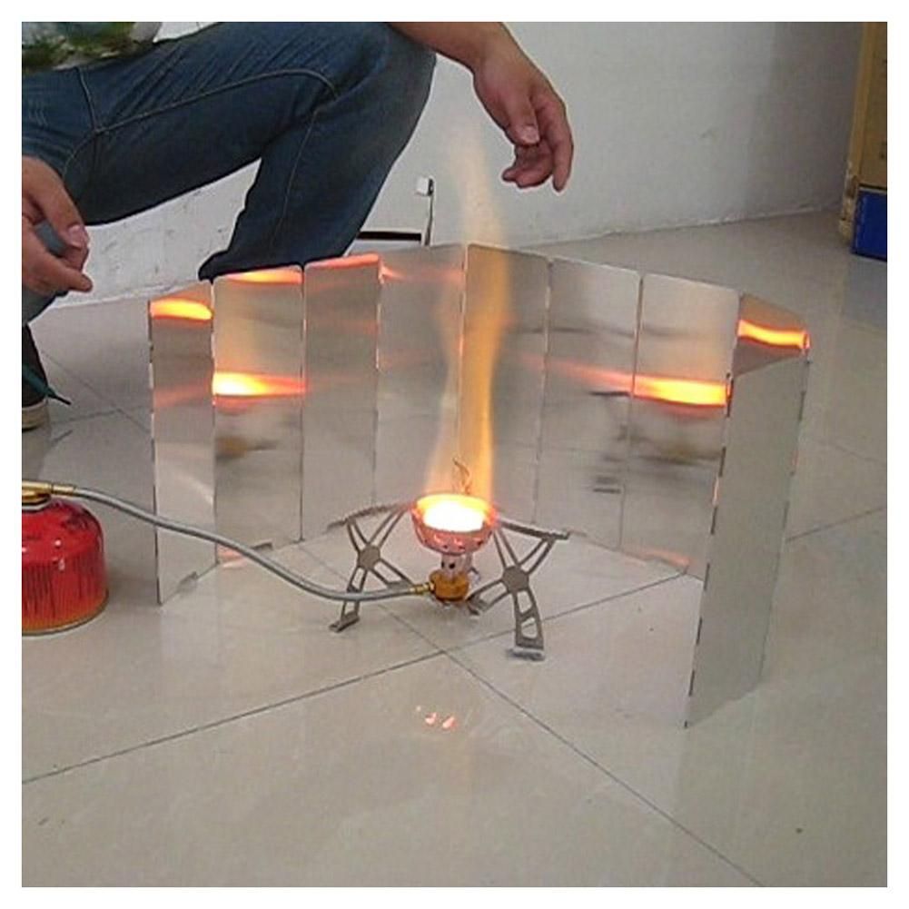 10 Plates Wind Screens Windshield Outdoor Cooking Cooker Fol