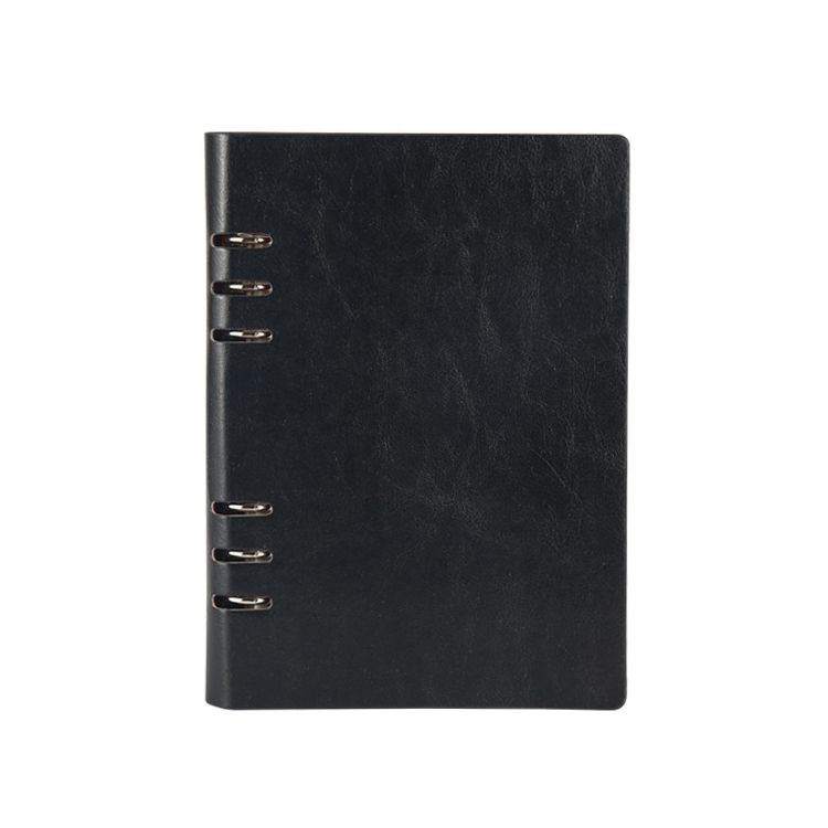 Business Notepad Loose Leaf Replaceable Inner Notebook Thickened Diary Book- A5 Black