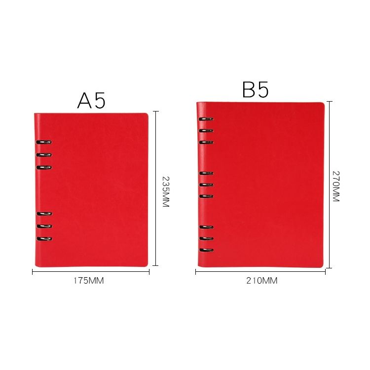 Business Notepad Loose Leaf Replaceable Inner Notebook Thickened Diary Book- A5 Black