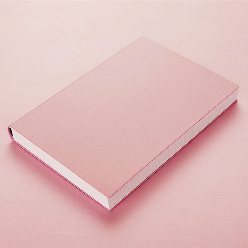 2 PCS Thickened A5 Hand Book Soft Leather Notebook, Specification: A5(Pink Grid)