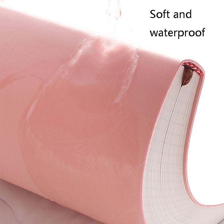 2 PCS Thickened A5 Hand Book Soft Leather Notebook, Specification: A5(Pink Grid)