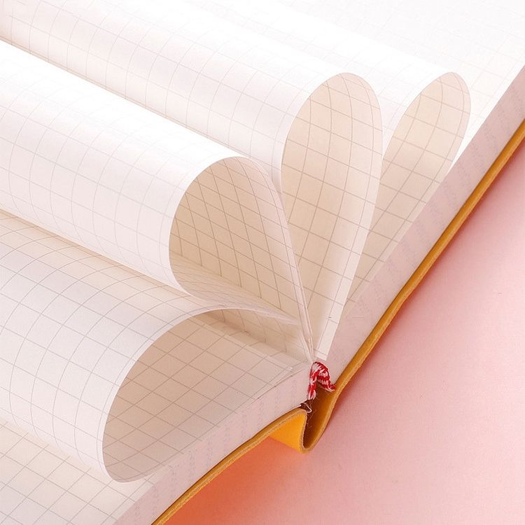 2 PCS Thickened A5 Hand Book Soft Leather Notebook, Specification: A5(Pink Grid)