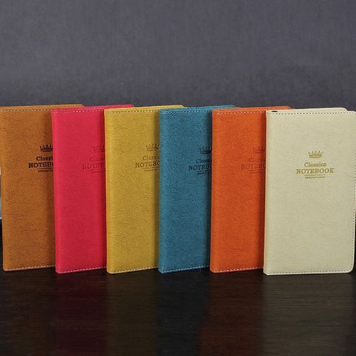 A5100 Pages Leather Soft Cover Notebook A5100 Pages Leather Soft Cover Notebook Pocket Memo(Yellow)