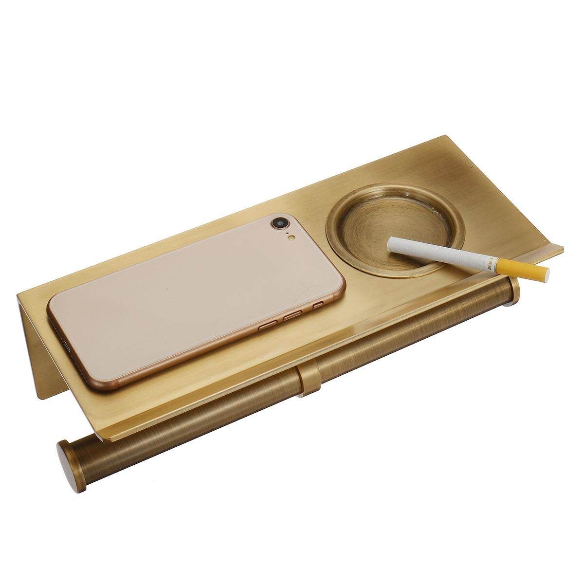 Toilet Roll Paper Tissue Holder Ashtray Wall Mounted Stand Storage Bathroom Home Antique Copper