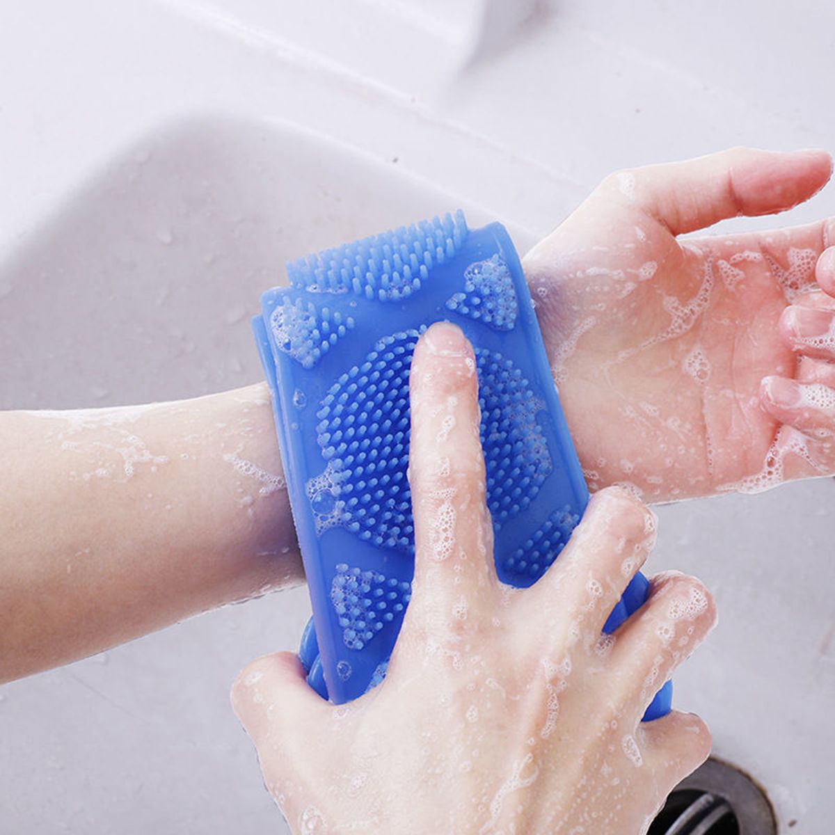 Silicone Bathing Brush Exfoliating Back Scrubber For Men &