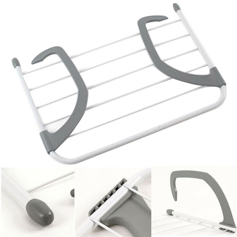 Folding Drying Rack Outdoor Bathroom Portable Clothes Hanger Balcony Laundry Dryer Airer Shoes Towel Pole Drying Rack Holder Loadable Weight: 5KG