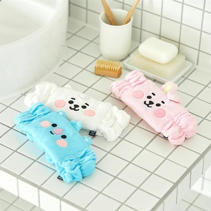 Bt21 Cartoon Plush Hair Band Bts Headband Girl Face Washing