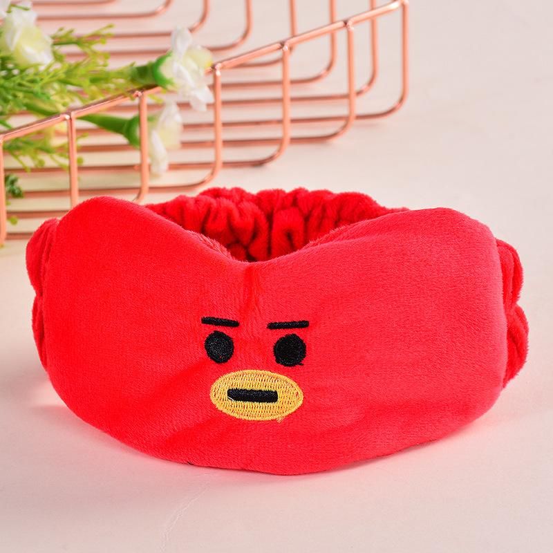 Bt21 Cartoon Plush Hair Band Bts Headband Girl Face Washing