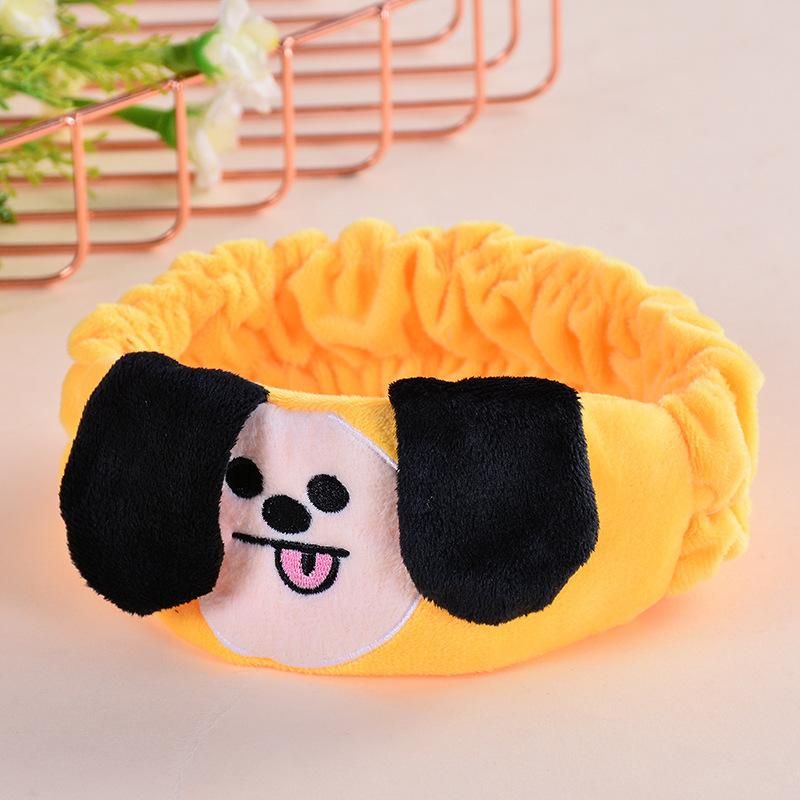 Bt21 Cartoon Plush Hair Band Bts Headband Girl Face Washing