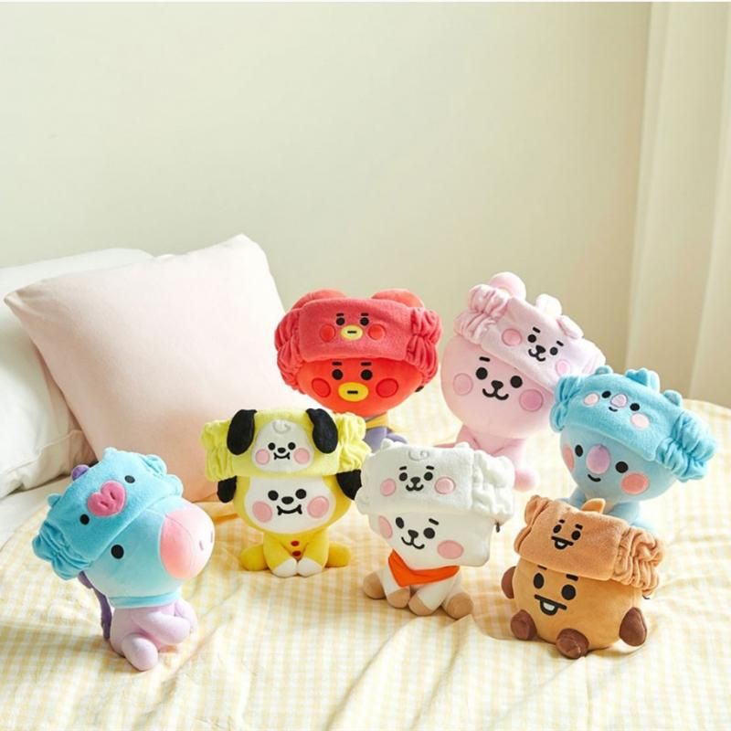 Bt21 Cartoon Plush Hair Band Bts Headband Girl Face Washing
