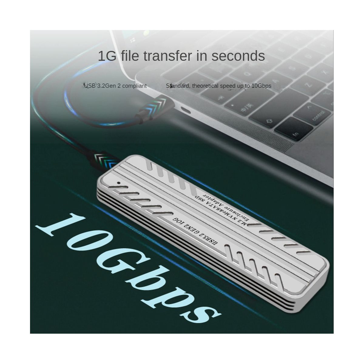 SSD Enclosure M2 NVMeSATA Case Enclosure USB C PCIe M2 SSD Case USB 32 Gen2 10Gbps for 2230 2242 2260 2280 M2 SSD