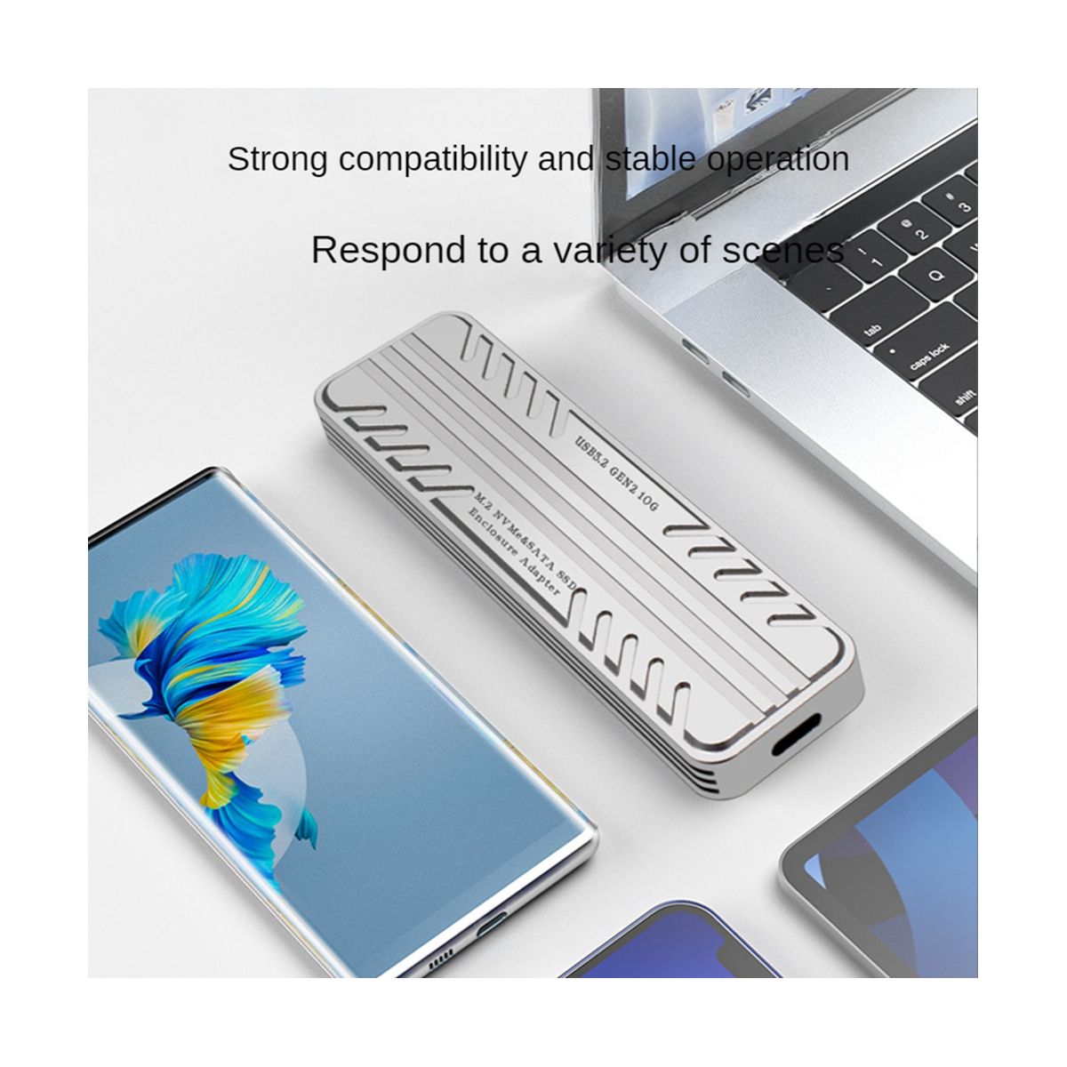 SSD Enclosure M2 NVMeSATA Case Enclosure USB C PCIe M2 SSD Case USB 32 Gen2 10Gbps for 2230 2242 2260 2280 M2 SSD