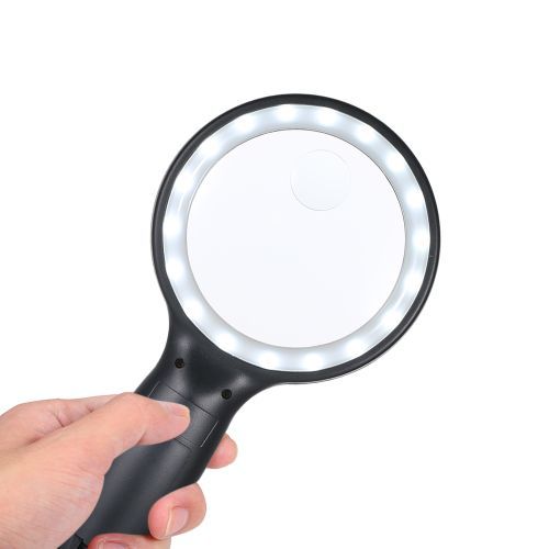 Tomshine DC4.5V 1W 18 LED Handhold Magnifying Lamp 5X/15X