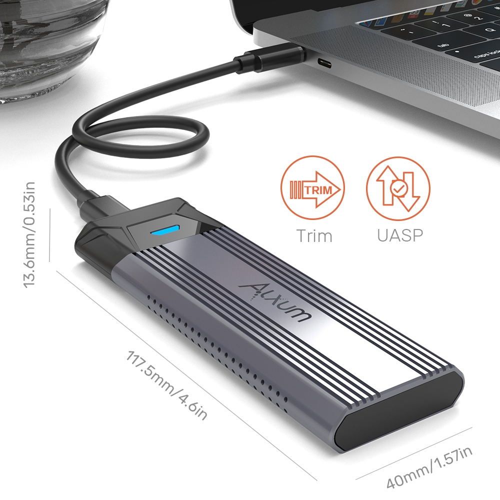 M2 SSD Case PCIe NVMe Enclosure USB 3.1 Gen 2 10Gbps For 2230/2242/2260/2280 Hard Drive Adapter M.2 To SATA SSD External