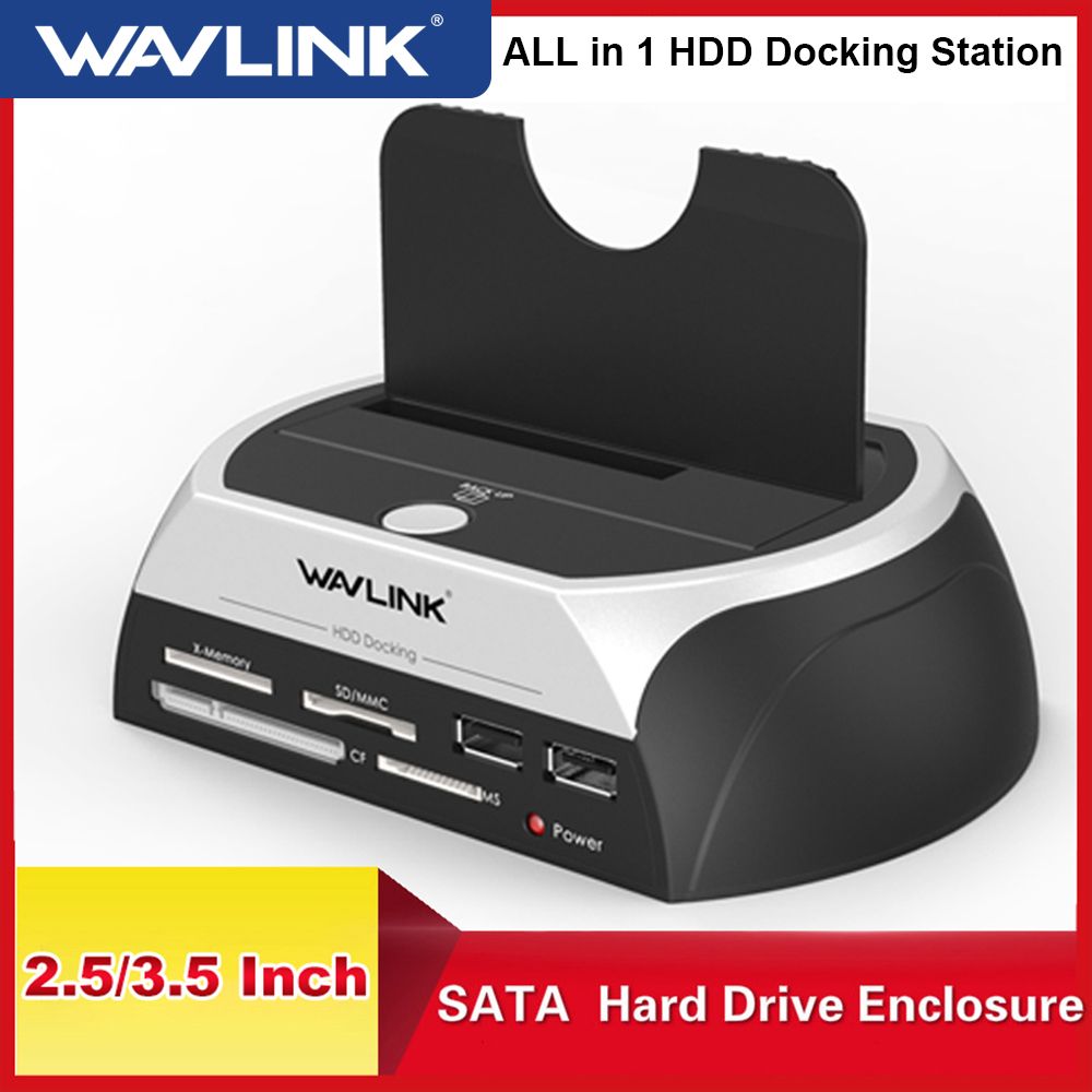 Wavlink All In 1 SATA HDD Docking Station Enclosure  External SATA Hard Drive Case For 2.5/3.5 Inch HDD SSD Disk Case HD Box